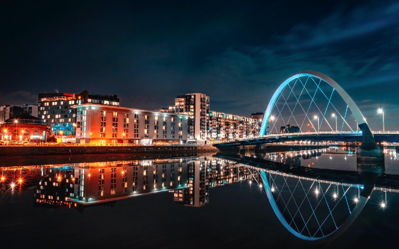 Glasgow at night