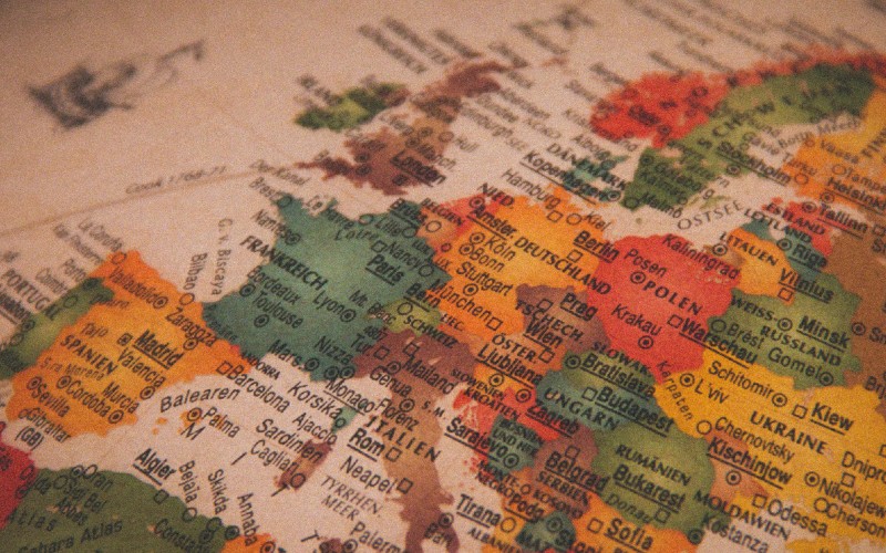 Europe on map. Credit: Christian Lue, Unsplash