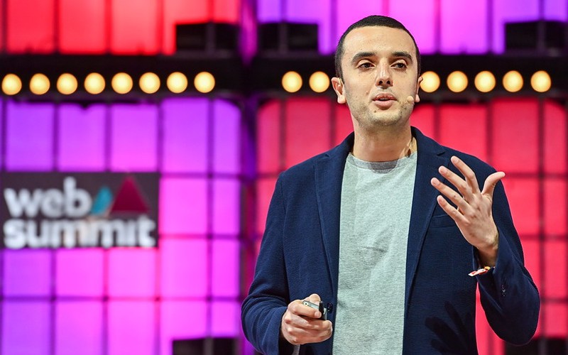Credit: Ben McShane/Web Summit. Ali Hamriti, Co-founder & CEO, Rollee, on Centre Stage during day one of Web Summit 2022