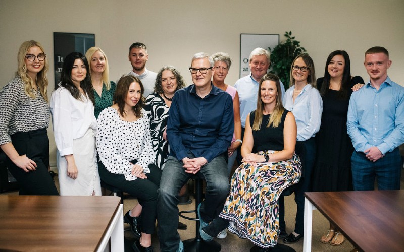 Tony Garner, centre, with the Viva team