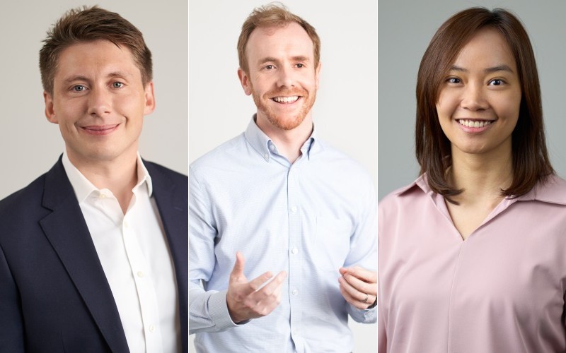 (left-right - Rich Pearce, Daniel Bailey and Jin Ni Ooi, ECI partners)